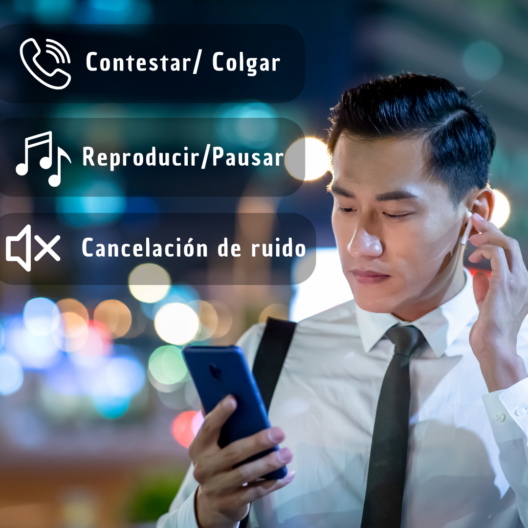 Audífonos in-ear gamer inalámbricos Bluetooth earphone JX10 color rojo con luz LED - Imagen 4