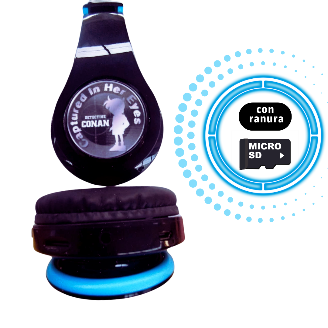 Auriculares inalámbricos acojinados color azul y negro - Imagen 3