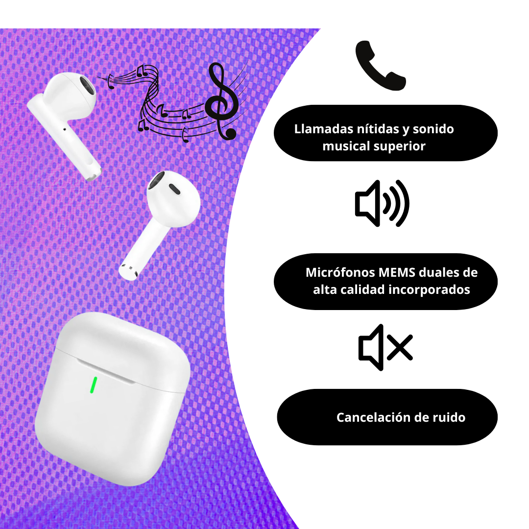 Audífonos Bluetooth Pro 8 compatibles con iPhone y Android - Imagen 2